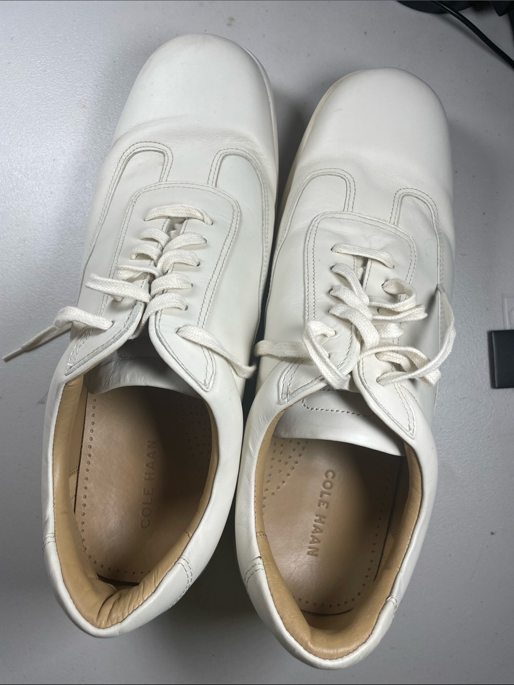 Cole Haan Men's White Leather Lace-Up Sneakers